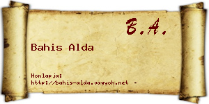 Bahis Alda névjegykártya